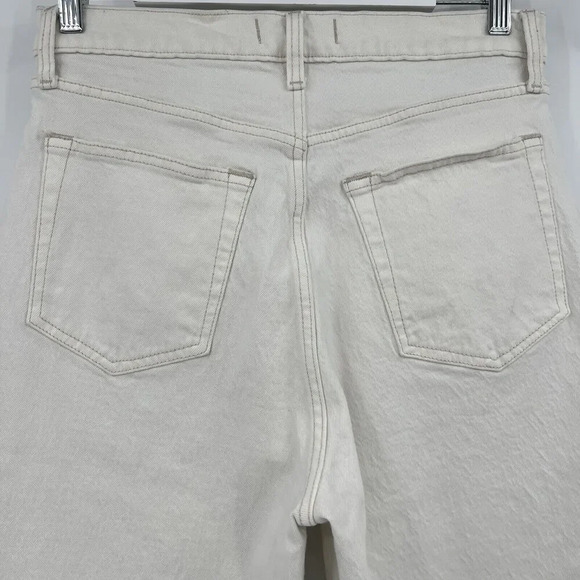 Abercrombie & Fitch Women's Cream Straight Leg Jeans - Picture 7 of 10